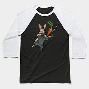 Chasing carrot funny bunny! Baseball T-Shirt